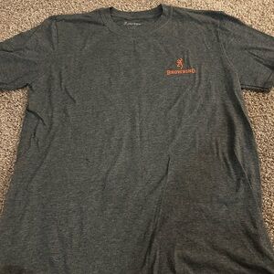 Browning Men's Charcoal Tee with Orange Logo